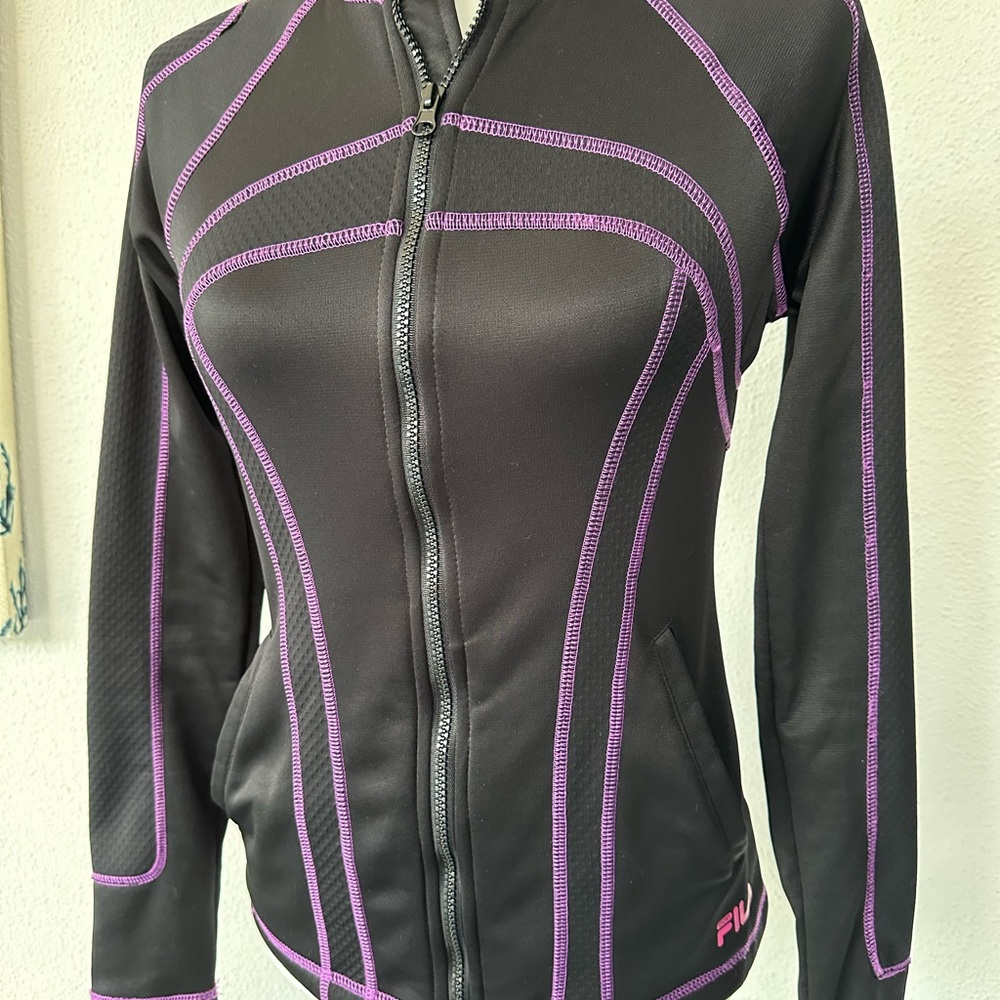 Women's Black and Purple Zip Up by Fila - Picture 8 of 17